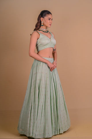 Mint Green Lehenga & jacket set