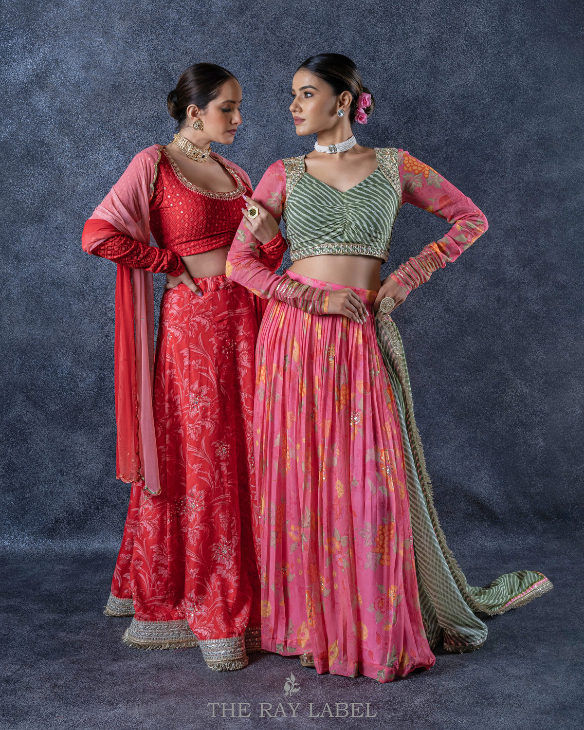 Pink Floral Lehenga Set