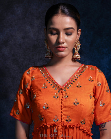 PHOOL - Tie-dyed silk lehenga peplum set