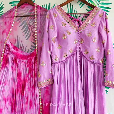 PHOOL - Tie-dyed silk lehenga peplum set