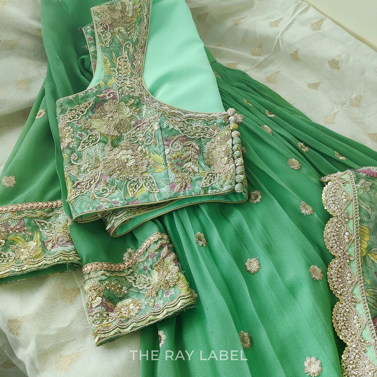 Mint Green Anarkali & Jacket set