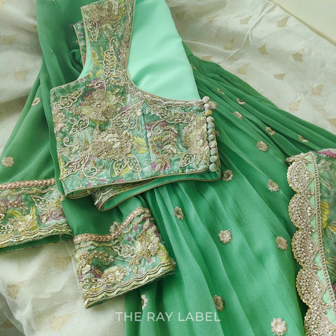 Mint Green Anarkali & Jacket set