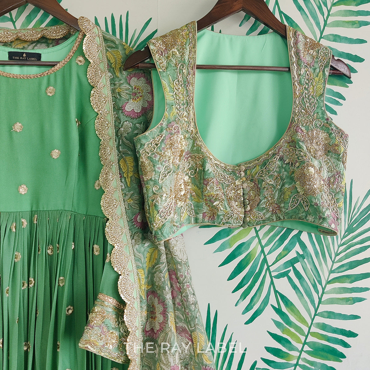Mint Green Anarkali & Jacket set