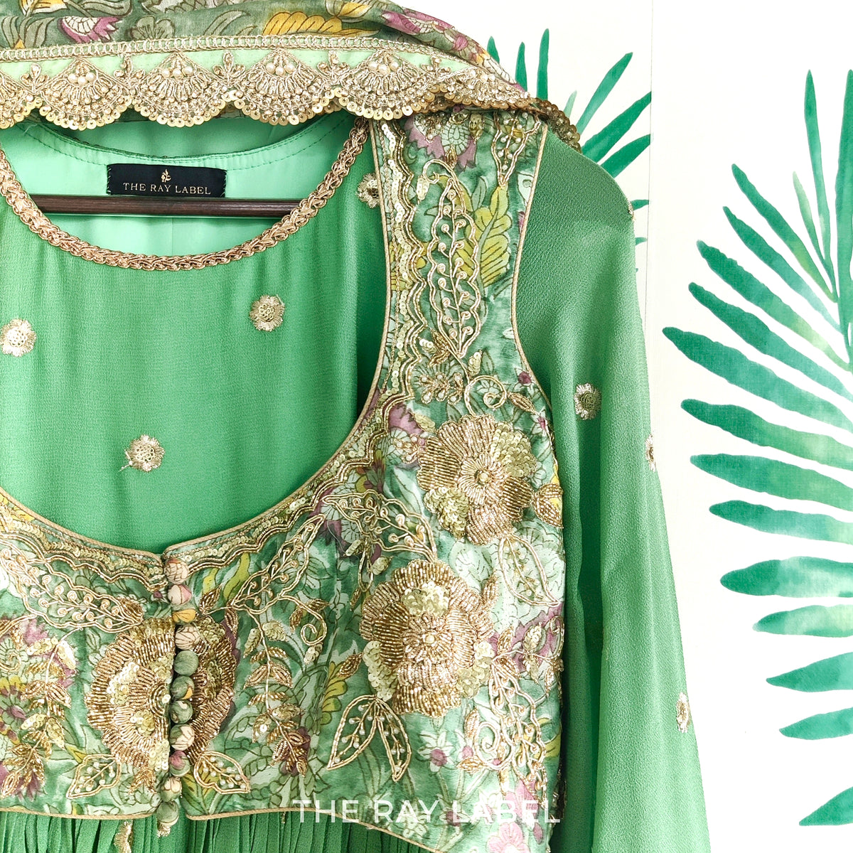 Mint Green Anarkali & Jacket set