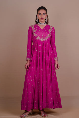 Rani Pink Anarkali set