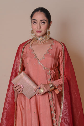 Peach Angrakha set