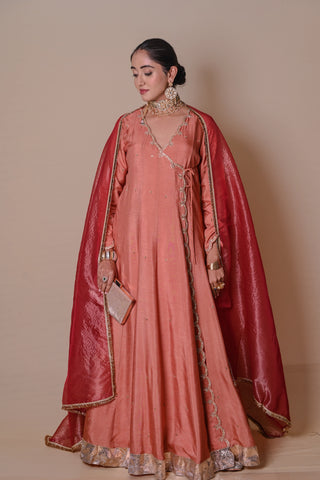 Peach Angrakha set