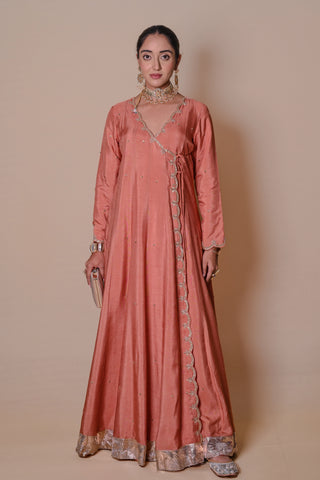 Peach Angrakha set