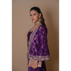 Purple bell sleeves jacket & skirt set